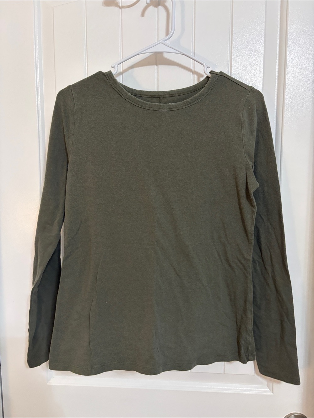 a.n.a Olive Green Long Sleeve Crewneck Top
